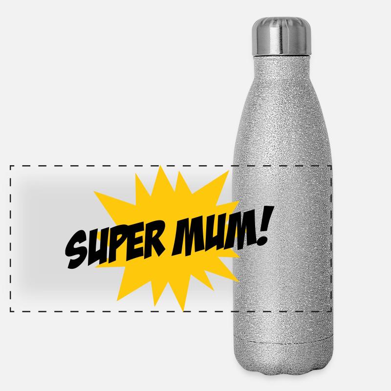Super Mom - Mother's Day Panoramic Glitter Thermal Bottle 500 ml
