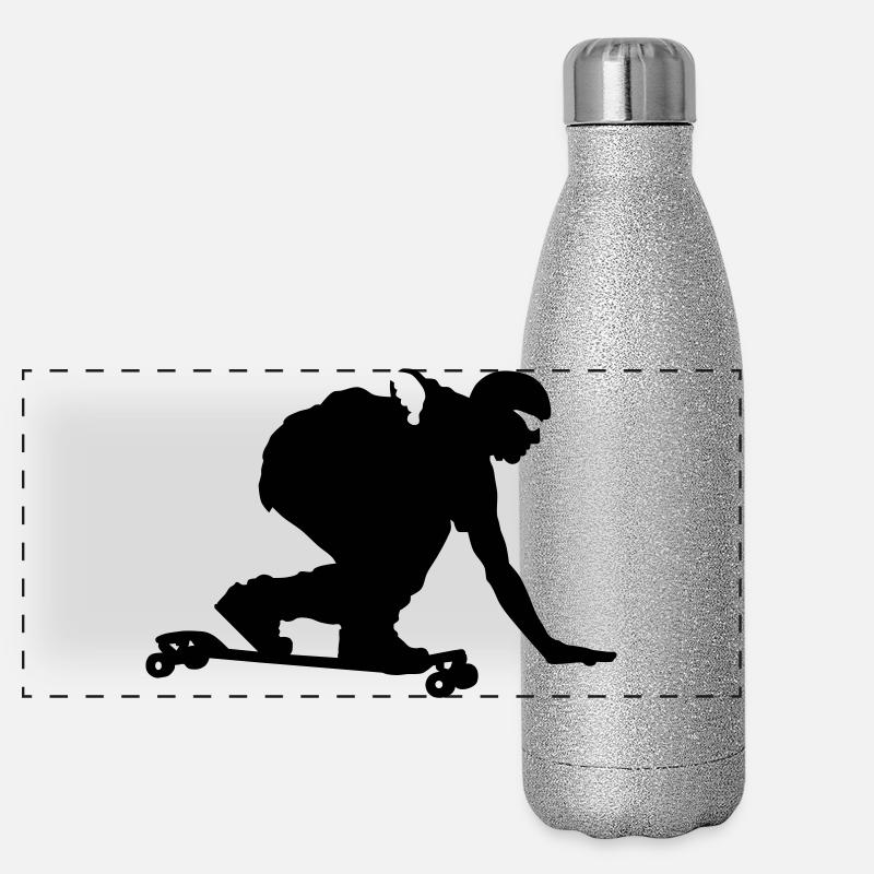 Longboard Panorama Glitzer Isolierflasche 500 ml