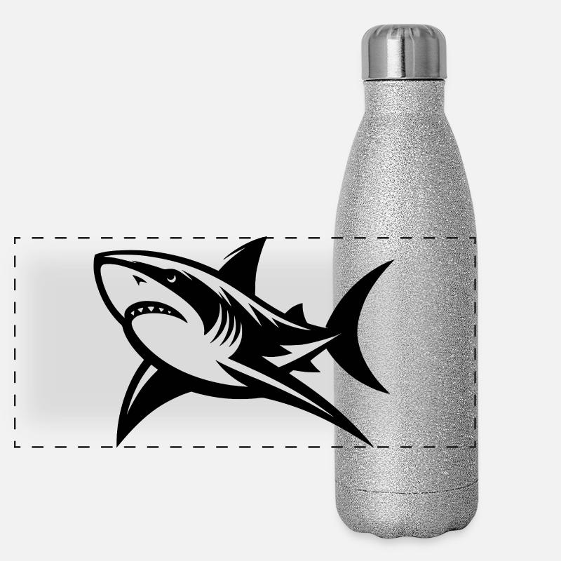 Sourire est difficile avec autant de blagues sur les dents sur le requin Gourde isotherme panoramique pailletée 500 ml