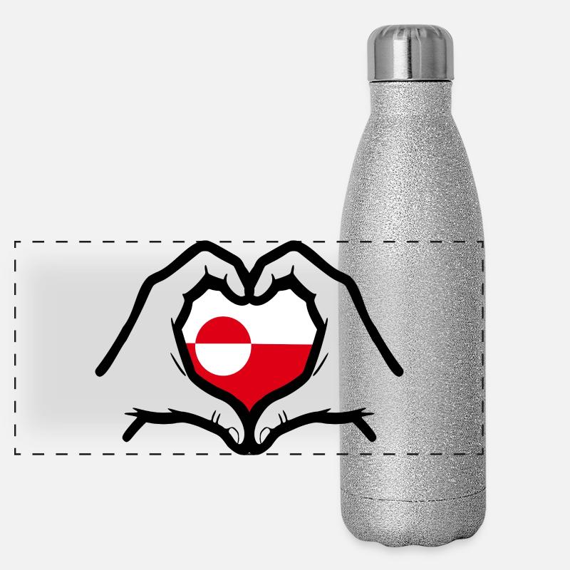 Grönland Liebe Panorama Glitzer Isolierflasche 500 ml