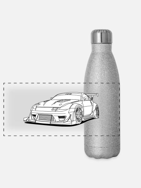 JDM - Panoramic Glitter Thermal Bottle 500 ml - silver glitter - Front