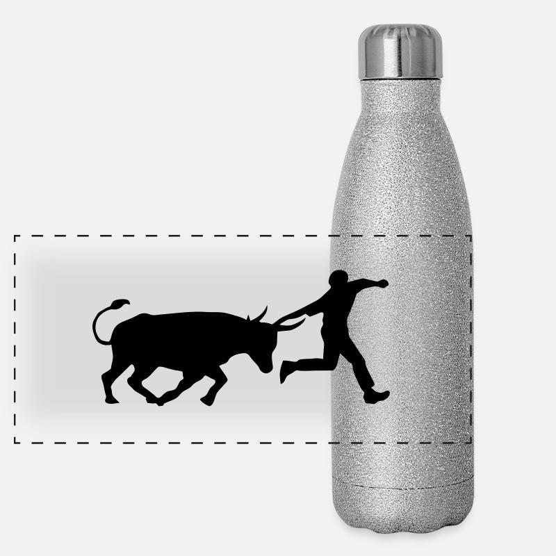 stier Marradas Stier und Mensch Panorama Glitzer Isolierflasche 500 ml