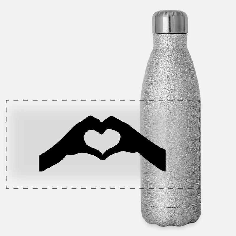 heart hands Panoramic Glitter Thermal Bottle 500 ml