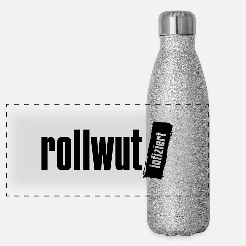 Rollwut Logo Panorama Glitzer Isolierflasche 500 ml