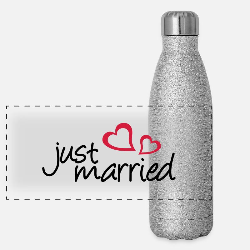 Just Married Heart Duo  Panoramic Glitter Thermal Bottle 500 ml