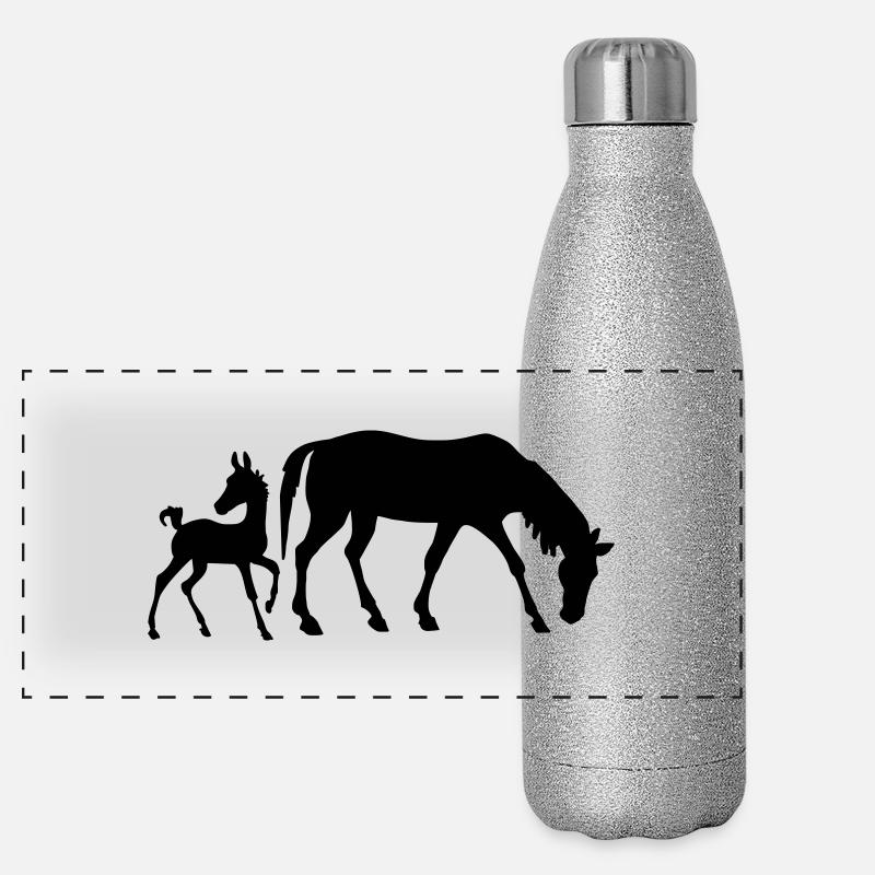 Mare and foal Panoramic Glitter Thermal Bottle 500 ml