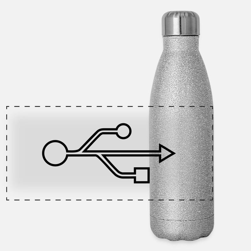 USB outline Panorama Glitzer Isolierflasche 500 ml