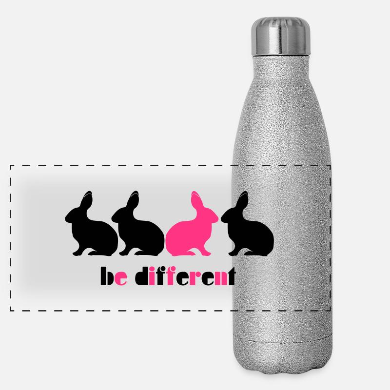 Être différents lapin Bunny 2C unique unique. Gourde isotherme panoramique pailletée 500 ml