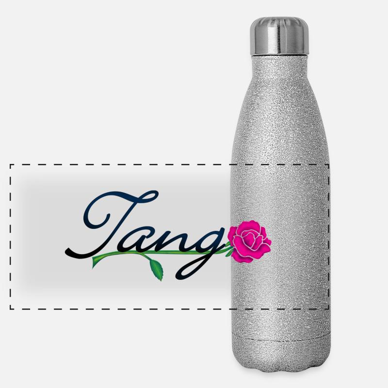 mot tango à la rose (DDP) Gourde isotherme panoramique pailletée 500 ml