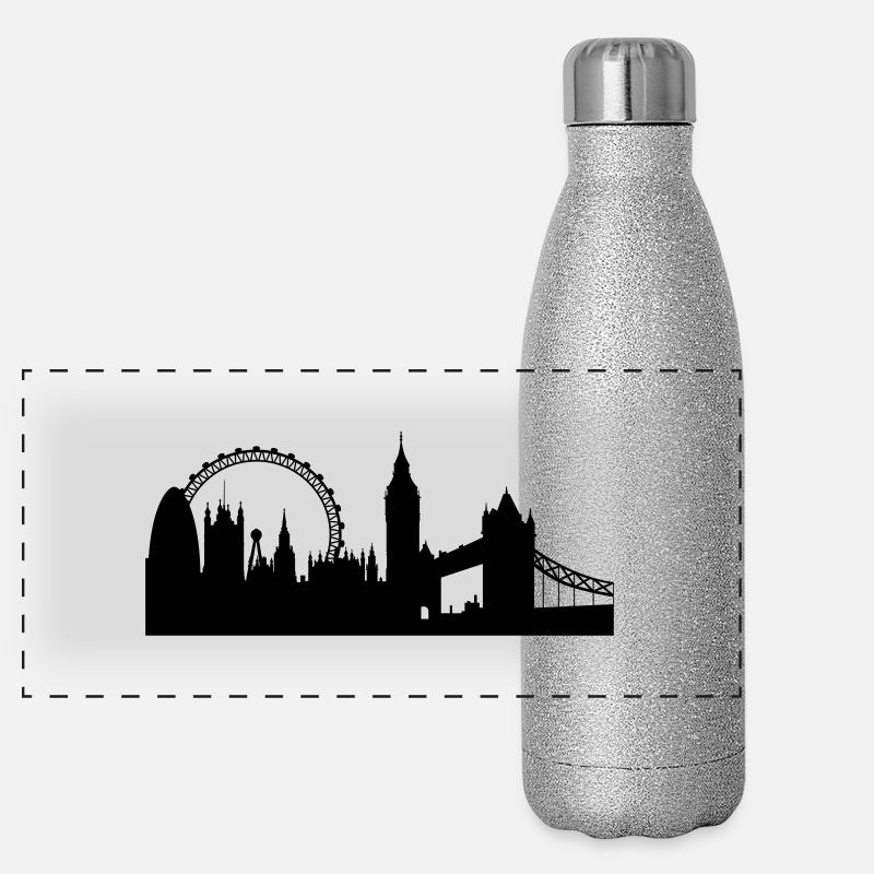 London silhouette 2 Panorama Glitzer Isolierflasche 500 ml