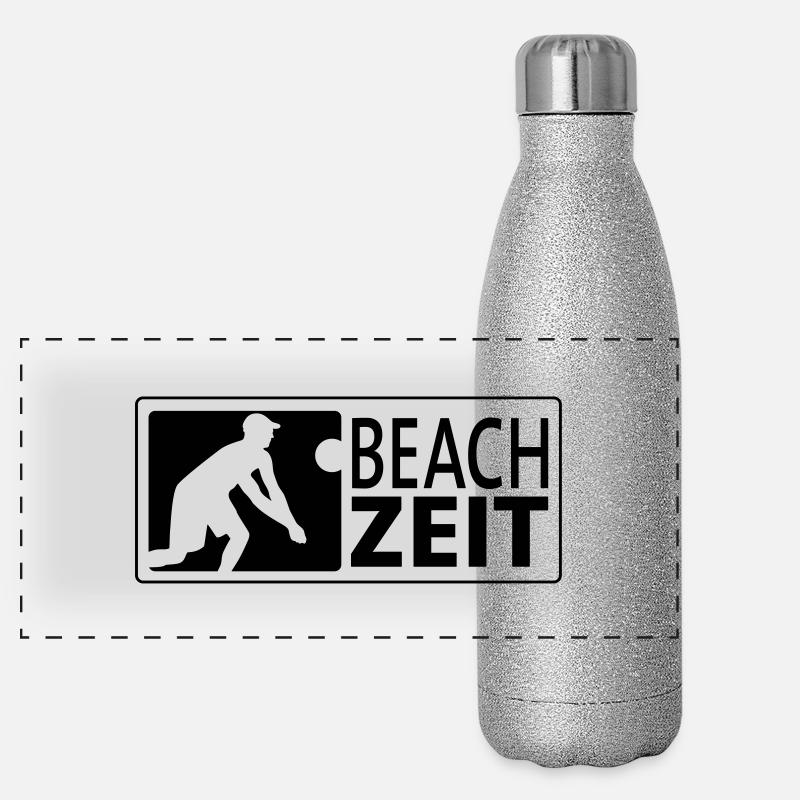 Beachvolleyball Bagger (quer) Panorama Glitzer Isolierflasche 500 ml