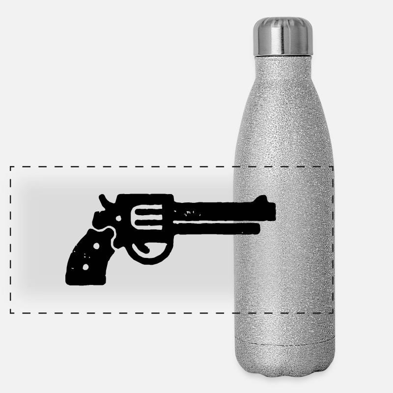 Magnum Gun Stencil Panoramic Glitter Thermal Bottle 500 ml
