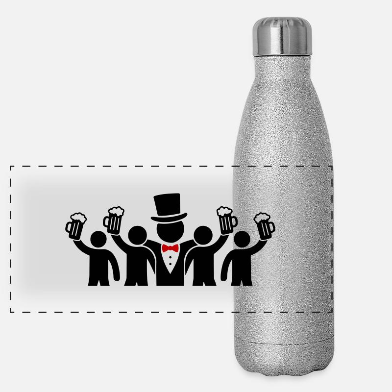 Groom Crew Célibataires Gourde isotherme panoramique pailletée 500 ml