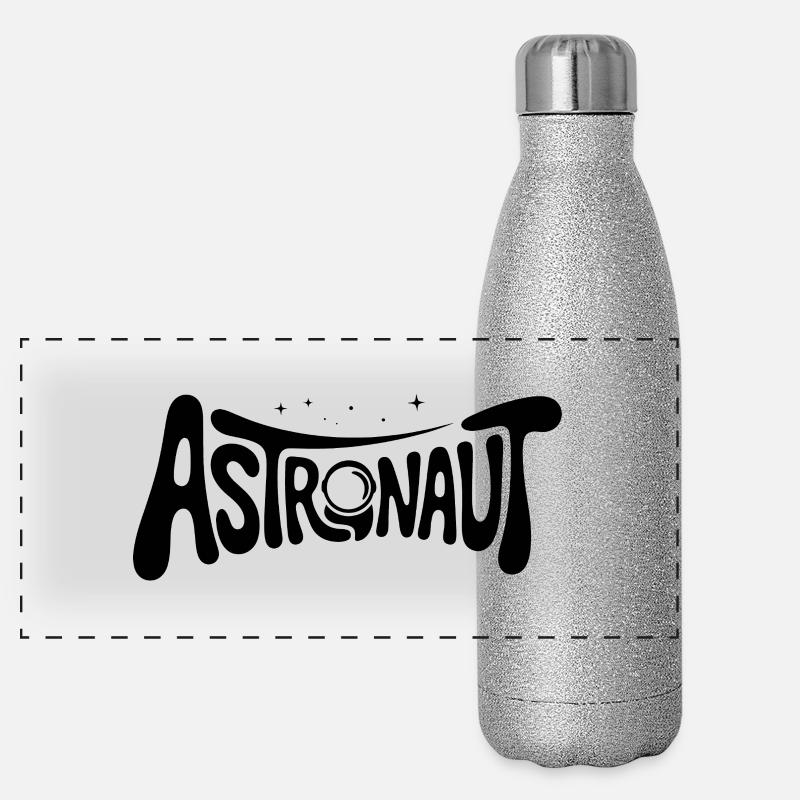 Astronaut - Cooles Astonomy-Logo Panorama Glitzer Isolierflasche 500 ml