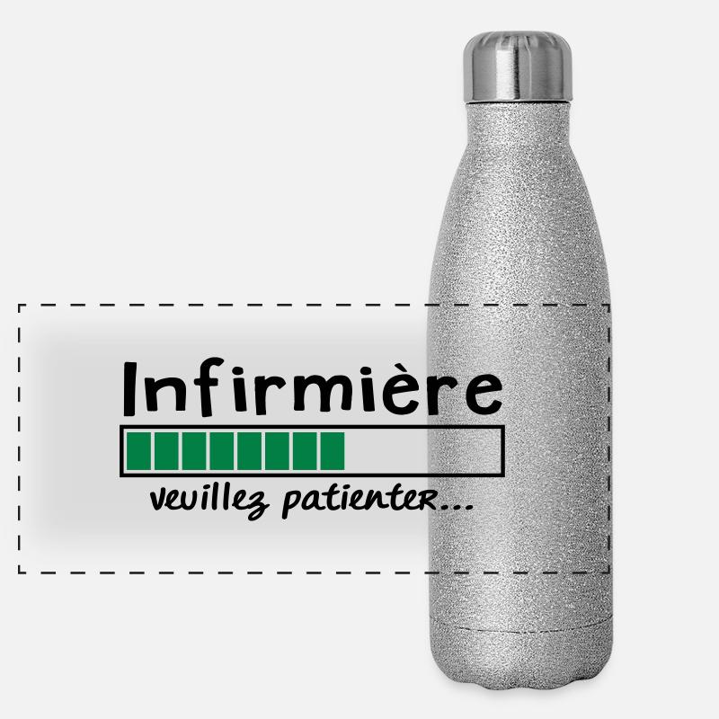 infirmière veuillez patienter Gourde isotherme panoramique pailletée 500 ml