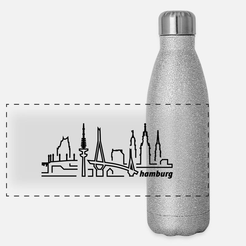 hamburg_lines Panorama Glitzer Isolierflasche 500 ml