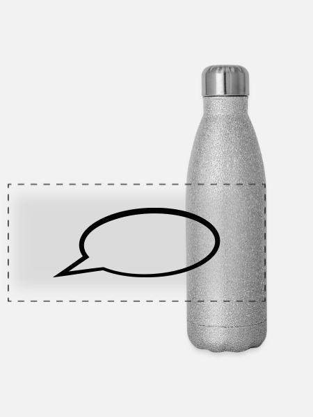 Sprechblase - Panorama Glitzer Isolierflasche 500 ml - Silber Glitzer - Vorne