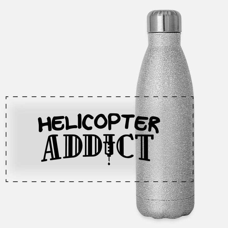 helicopter addict edgy design Panoramic Glitter Thermal Bottle 500 ml