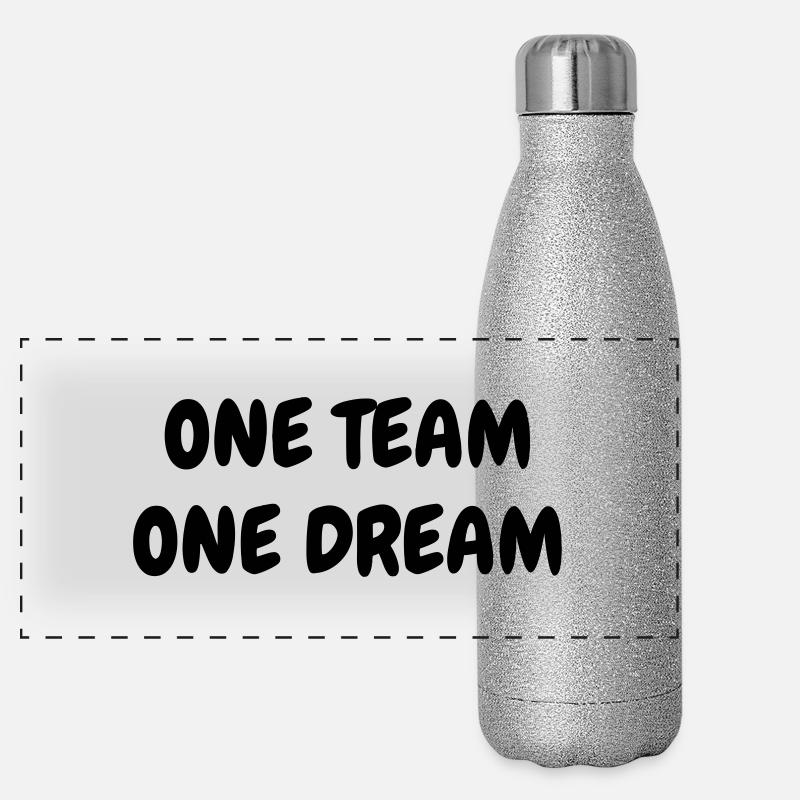 One Team One Dream - Sport - Fun - Boss - Funny Panorama Glitzer Isolierflasche 500 ml