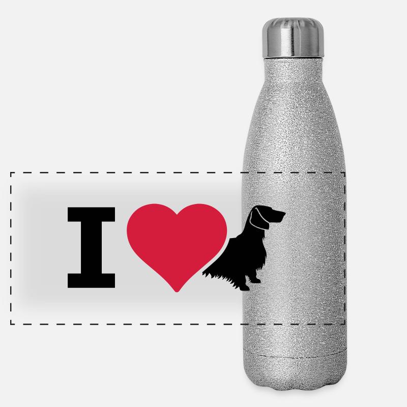 IL Teckel à poil long teckel Gourde isotherme panoramique pailletée 500 ml