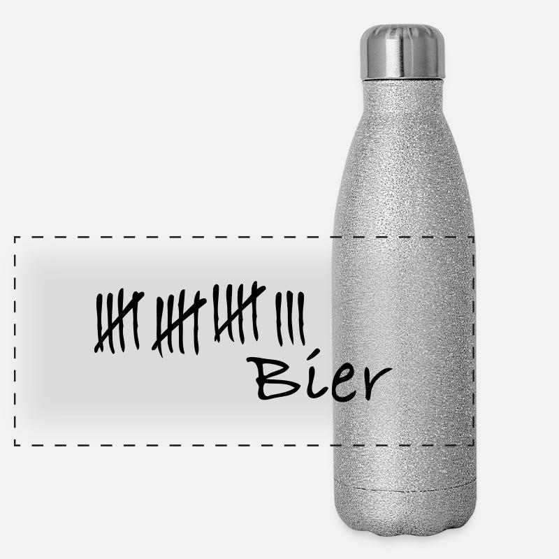 Striche 18 Bier Panorama Glitzer Isolierflasche 500 ml