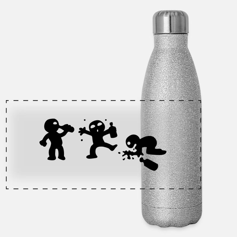 équipe alcoolique Gourde isotherme panoramique pailletée 500 ml
