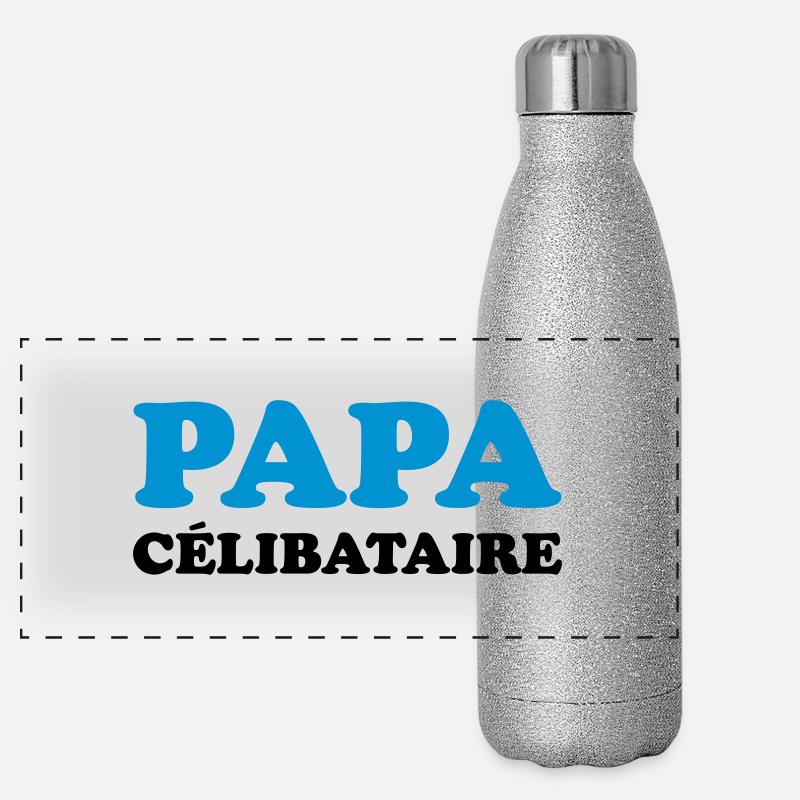 Papa Célibataire Gourde isotherme panoramique pailletée 500 ml