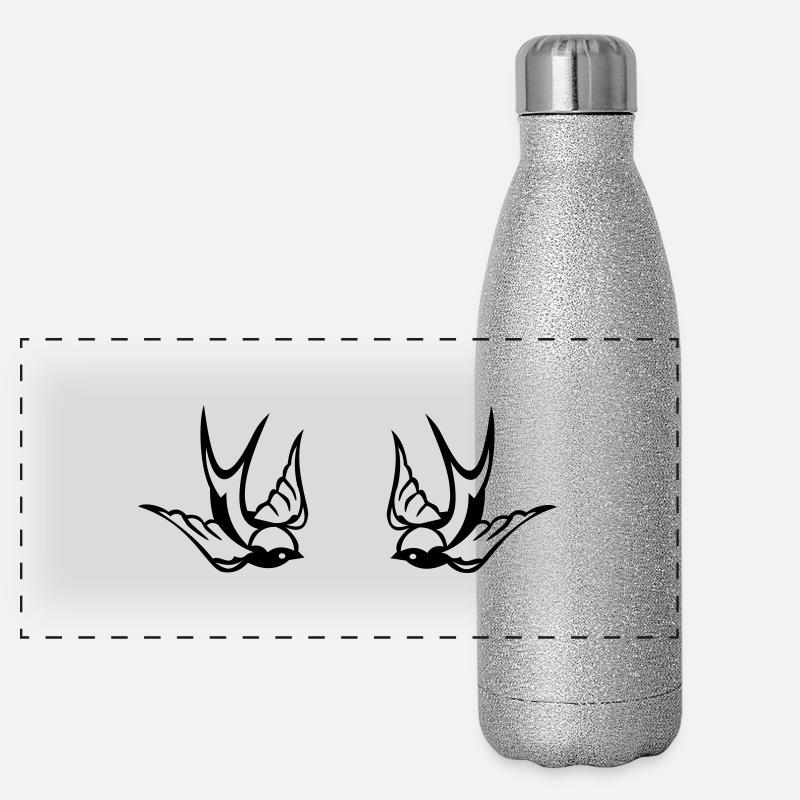 Swallows pair Panoramic Glitter Thermal Bottle 500 ml