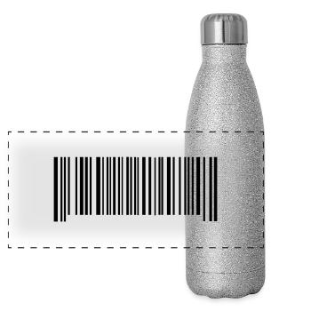 code - Gourde isotherme panoramique pailletée 500 ml - paillettes argentées - Devant