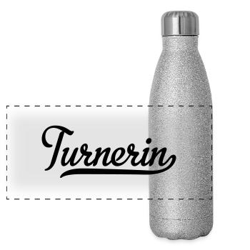 Turnerin - Panorama Glitzer Isolierflasche 500 ml - Silber Glitzer - Vorne