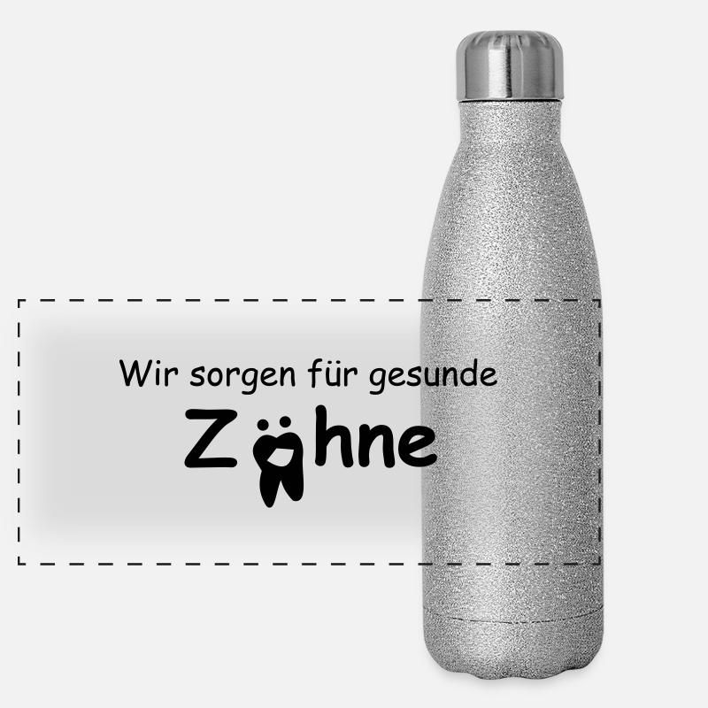 Gesunde Zähne Panorama Glitzer Isolierflasche 500 ml