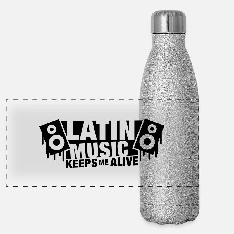 latin music keeps me alive Panorama Glitzer Isolierflasche 500 ml