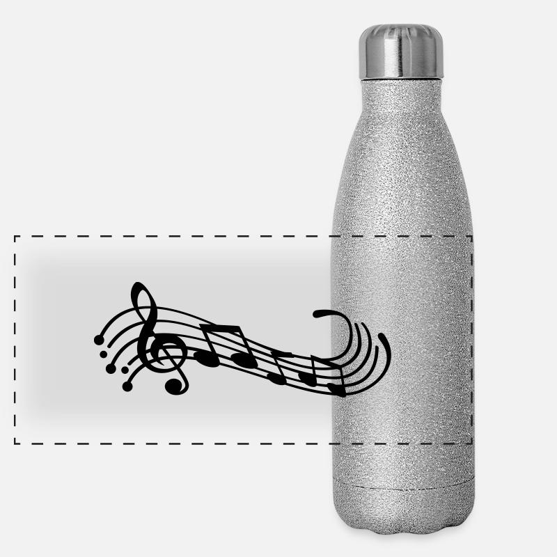 music_notes__f1 Panorama Glitzer Isolierflasche 500 ml
