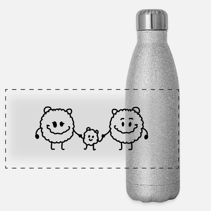 Papa maman parents - Monsterchen - Ligne Gourde isotherme panoramique pailletée 500 ml