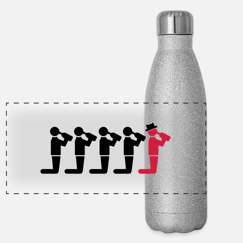 Five men - Panorama Glitzer Isolierflasche 500 ml - Silber Glitzer