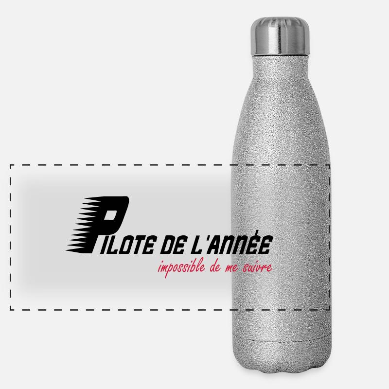 Pilote de l'année impossible de me suivre Panorama Glitzer Isolierflasche 500 ml