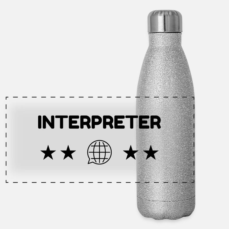 interprète / traducteur / traduction / Métier / Gourde isotherme panoramique pailletée 500 ml
