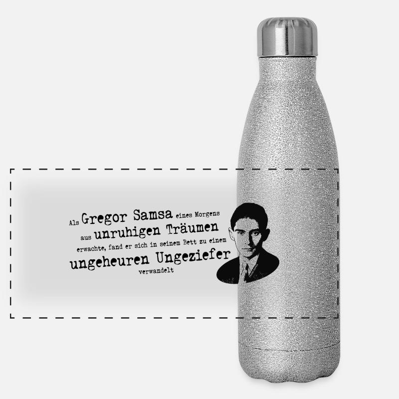 Franz Kafka | Zitat Verwandlung Gregor Samsa Panorama Glitzer Isolierflasche 500 ml