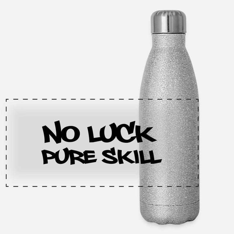 no_luck_pure_skill Panorama Glitzer Isolierflasche 500 ml