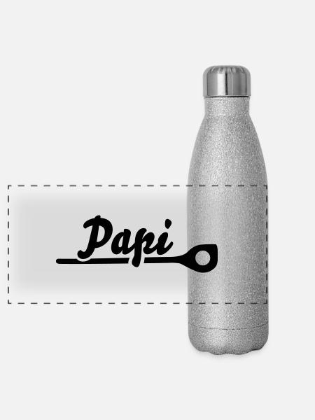 Papi - Panorama Glitzer Isolierflasche 500 ml - Silber Glitzer