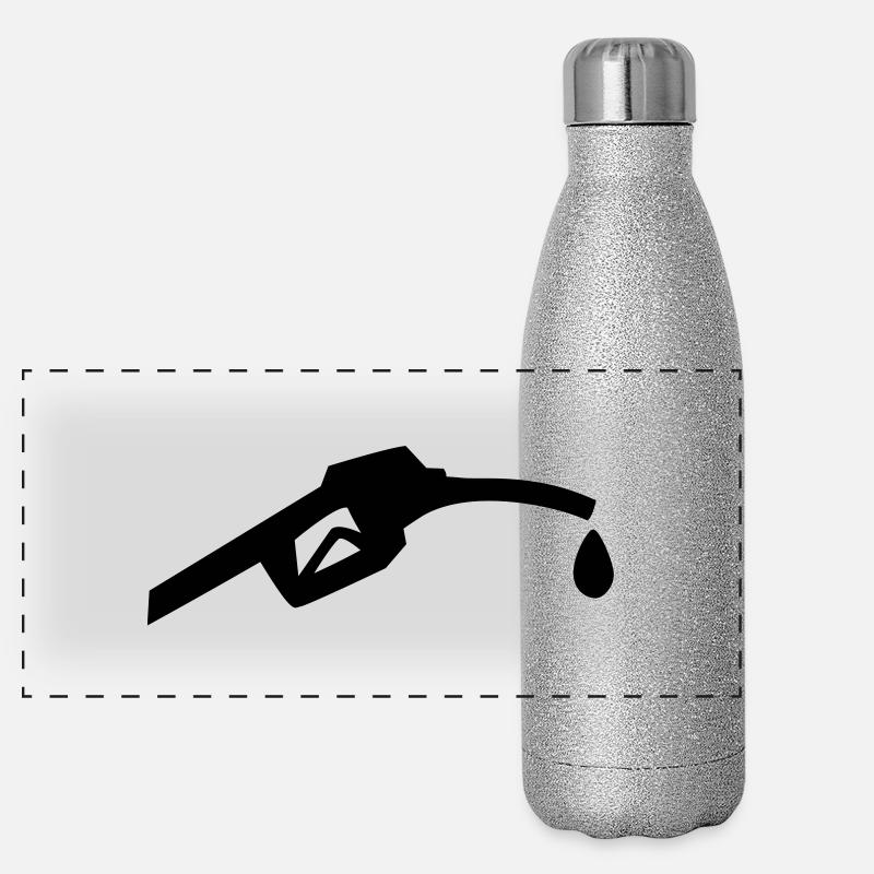 Benzin Petroleum Zapfsäule Panorama Glitzer Isolierflasche 500 ml