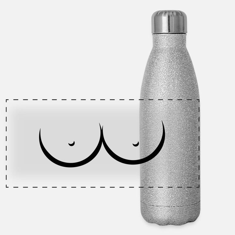 Titten Brust Busen Panorama Glitzer Isolierflasche 500 ml