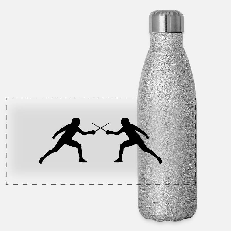 fechten_battle_fa1 Panorama Glitzer Isolierflasche 500 ml