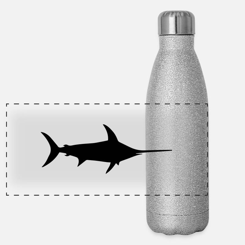 Swordfish ocean fish dolphin Panoramic Glitter Thermal Bottle 500 ml