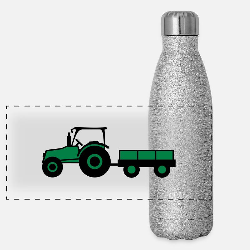 Tractor With Trailer Panoramic Glitter Thermal Bottle 500 ml