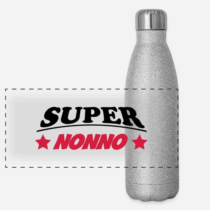 Super nonno 111 - Panoramic Glitter Thermal Bottle 500 ml - silver glitter