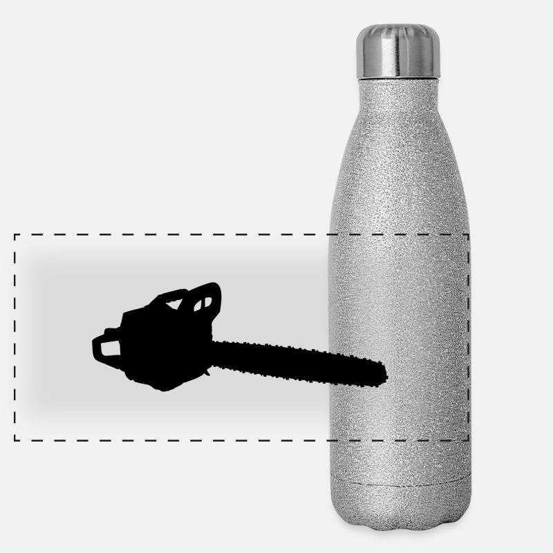 Kettensäge Panorama Glitzer Isolierflasche 500 ml