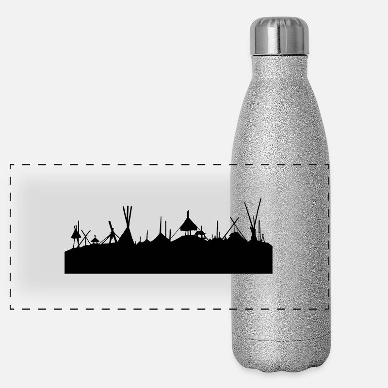 Tent Skyline Panorama Glitzer Isolierflasche 500 ml
