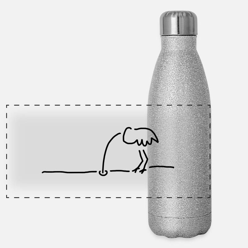 vogel-strauß-taktik - Panorama Glitzer Isolierflasche 500 ml - Silber Glitzer