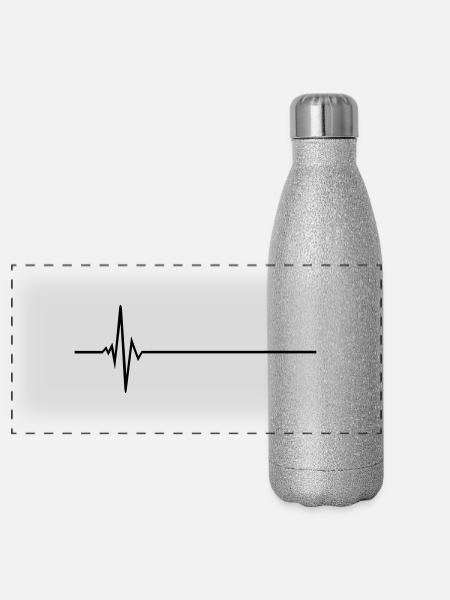 Puls - Frequenz - Panorama Glitzer Isolierflasche 500 ml - Silber Glitzer